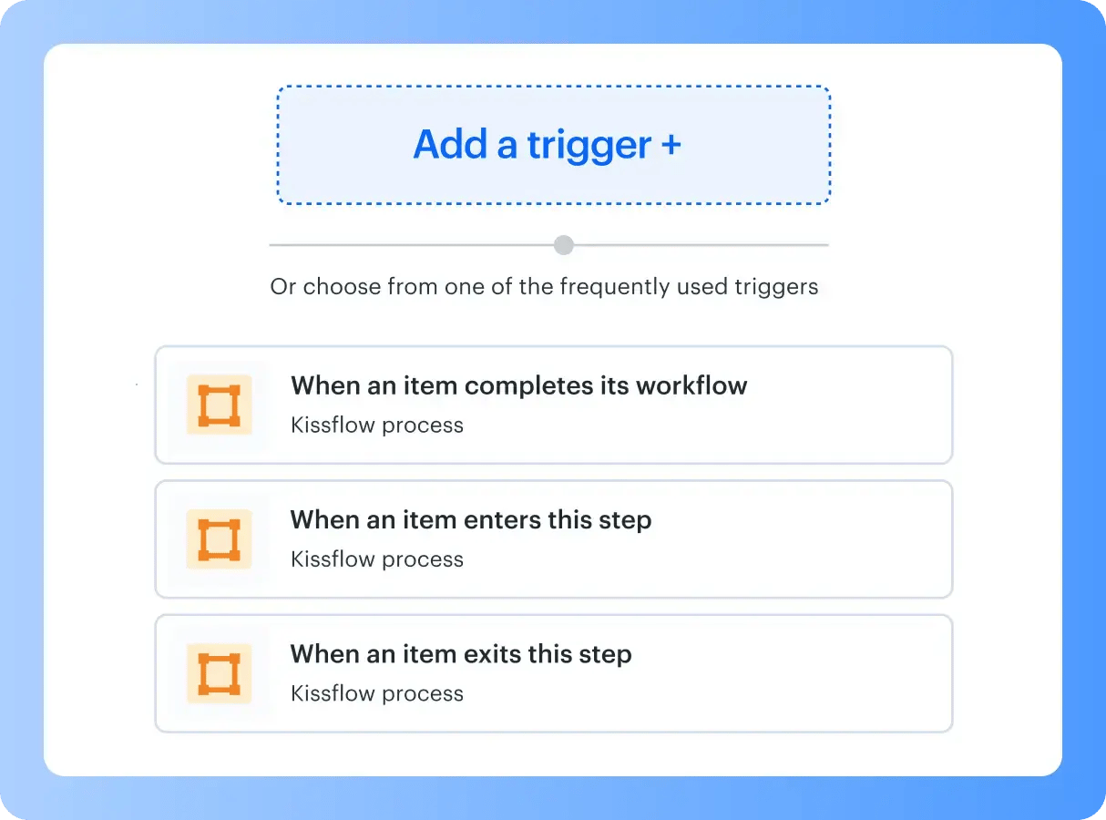 Triggers for conditional processes